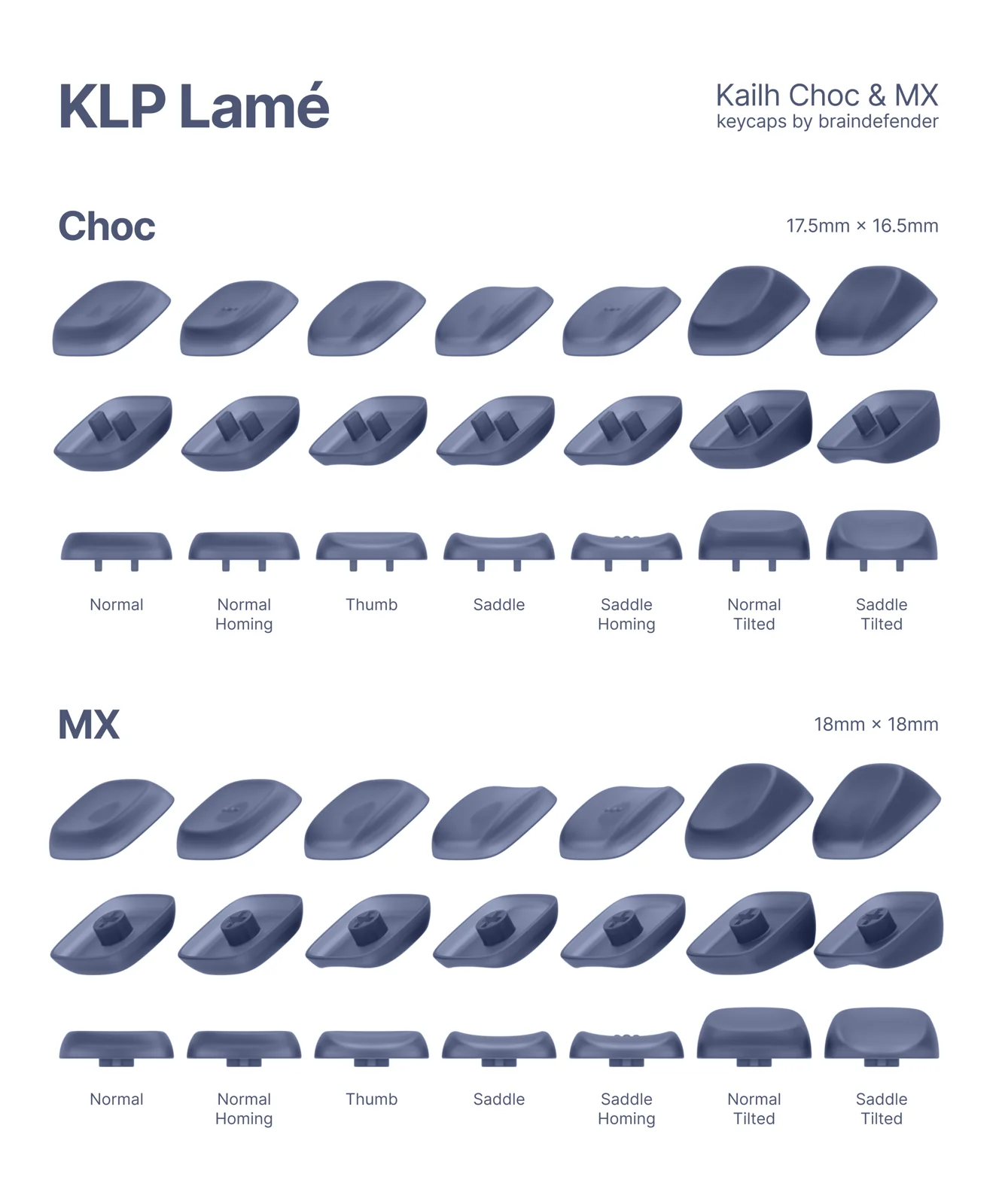 KLP Lamé para switches Choc y MX